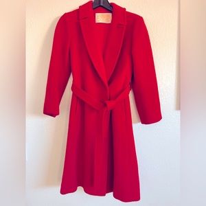 Vintage Pendleton Red Virgin Wool Pea Coat